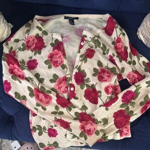 Floral Button-Up Cardigan
